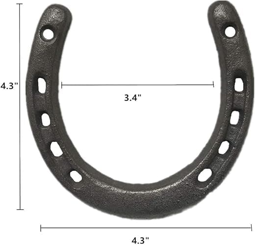 Goensjt Cast Iron Horseshoe Wall Decor, Medium Horseshoe Sturdy Cast Iron 5 Holes On Each Side for Indoor Or Outdoor thumbnail 2