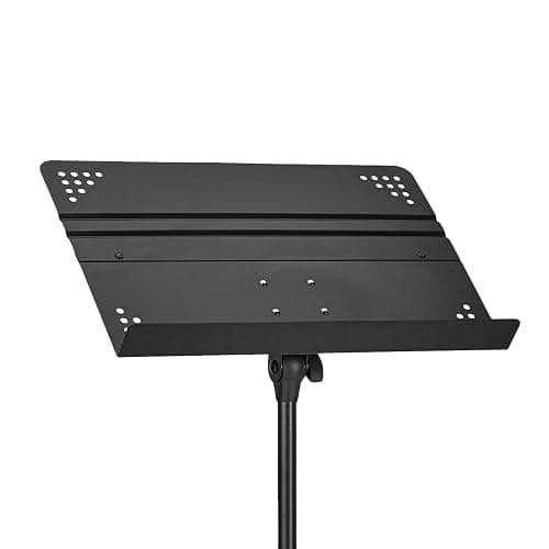 Amazon Basics Adjustable Folding Music Stand, 31" to 55" height - For School Music Program, Ensembles, Bands, Seated & Standing, Black thumbnail 2