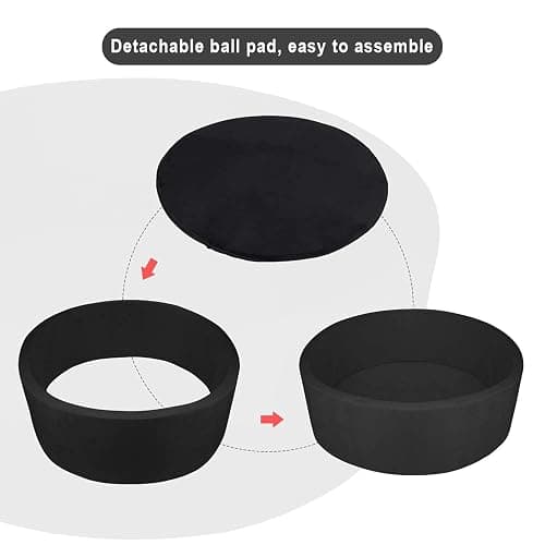 TRENDBOX Extra Large Foam Ball Pit for Toddlers, 47x14 inch Soft Baby Ball Pit with Washable Velvet Cover (Balls not Included)- Black thumbnail 6