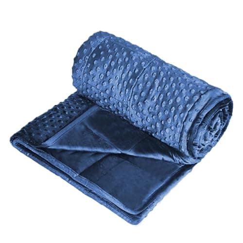 ALANSMA Reversible Weighted Blanket for All Season, Luxury Velvet, Warm and Cool, Adult 10Lb Blue Weighted Blanket, Enjoy Sleeping Anywhere(Blue,48"x72" 10lbs) thumbnail 5