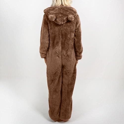 YILEEGOO Women Fleece Onesies Zip Up One Piece Hooded Pajamas Cozy Sleepwear Pyjamas Autumn Winter Warm Loungewear Jumpsuit thumbnail 3