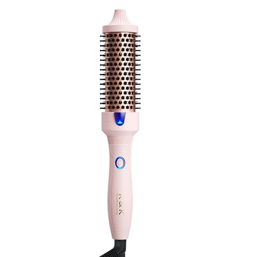 K&K Thermal Brush for Blowout Look, 1 1/2 Inch Ionic Heated Round Makes Hair Smoother, Dual Voltage Thermal Round Brush Get Natural Curls, Easy to Use, Rose Pink - Image 1