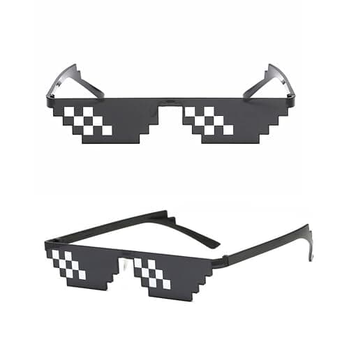 Yilistore Thug Life Sunglasses Halloween Dress Up Pixelated Mosaic Glasses,Party Glasses MLG Shades thumbnail 2