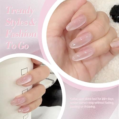 Born Pretty Cat Magnetic Eye Gel Nail Polish,Nude Moonlight Cat Magnetic Gel Nail Polish Soft Lace Magnetic Nail Polish for Nail Art Manicure Salon DIY at Home 15ML thumbnail 5