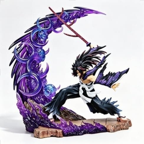 Epitome 25 cm Figur Kokushibo, Anime Sammelfigur mit transparentem Dämoneneffekt, dynamische Kampfpose PVC Statue, Deko für Zuhause, Schreibtisch & Auto, Geschenk für Anime Fans - Image 1