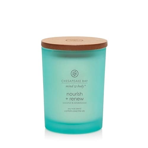 Chesapeake Bay Candle Mind & Body Medium Jar Candle Nourish + Renew (Coconut & Sandalwood) - Image 1