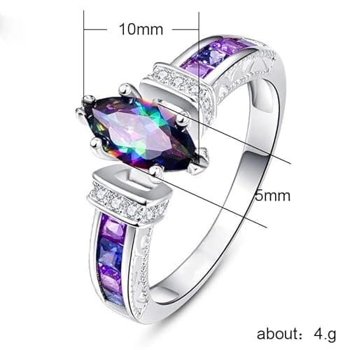 1pc Colorful Oval Zircon Ring Unique Design for Women Perfect for Dating Parties Personalized Gifts Elegant Jewelry thumbnail 6