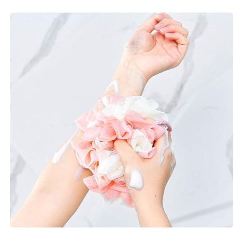 LISSOMPLUME Bath Shower Sponge Loofah Mesh Pouf Brush Ball Exfoliating Accessory thumbnail 5