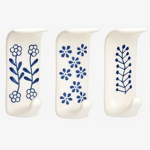 Indian Shelf 3 Hooks, 6 Strip Boho Decorative Adhesive Sticky Hooks for Wall Shower Loofah Holder No Damage Hanging Holder Drywall Hooks for Hanging Towel Hooks - Image 1