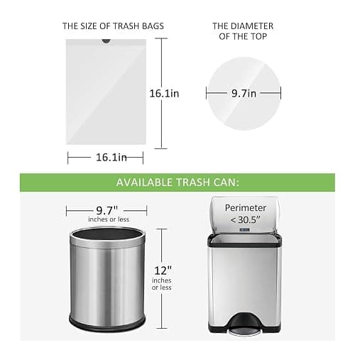 1.3 Gallon 100 Counts (fit 1.3-1.5 Gal) Mini Drawstring Trash Bags Garbage Bags by RayPard, 4-5L Small Plastic Trash Can Liner fit 1,1.2-1.5 Gal Waste Basket for Home Office Kitchen Bathroom, White thumbnail 2