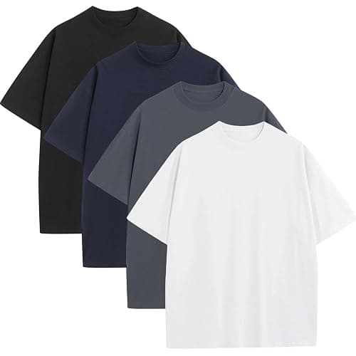 SnowElve Mens Oversized T-Shirts Fashion Loose Fit Crewneck Tshirt Streetwear Heavyweight Short Sleeve Gym Workout Tops - Image 1