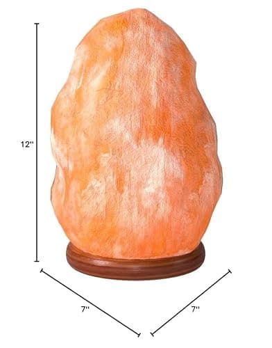 The Body Source Himalayan Salt Lamp 10-12 Inches (11-15lb) | Includes Dimmer Switch | Natural Salt Rock Lamp with Handcrafted Wooden Base & Night Light (Bulb Replacement) thumbnail 3