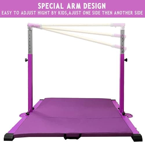 GBVUGY Gymnastics Kip Bar for Home Indoor Training,Horizontal Bar for Kids Girls Junior,Adjustable Arms from 3' - 5' Gym Equipment,1-4 Levels,300lbs Weight Capacity thumbnail 4