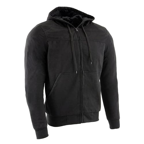 Milwaukee Leather Men's Streetguard Riding Hoodie - Aramid Reinforced with CE Shoulder and Elbow Armor - Large Black - Image 1