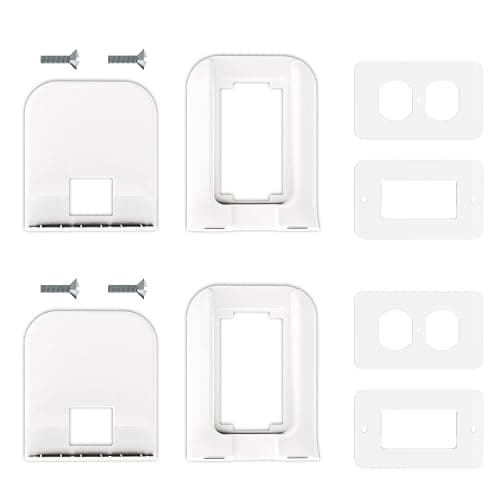 WALI Outlet Shelf Wall Holder,Bathroom Walls Shelves up to 10lbs Standard Vertical Duplex Wall Shelf Organizer for Smart Home Decor Space Saving Power Tools, Toothbrush (OLS002-W), 2 Pack, White thumbnail 9