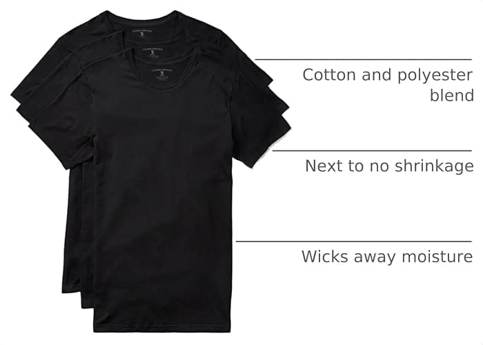 Trailblazer Slim Fit White and Black T-Shirts (3 Pack) Crewneck No Shrink Undershirts thumbnail 4