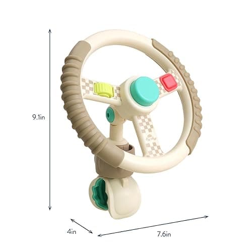 Itzy Ritzy Bitzy Driver Stroller Toy, Steering Wheel Toy with Fidget Play | Keeps Babies Engaged On the Go with Spinning Wheel, 3 Fidget Elements & Secure Clip for Strollers, Wagons & Shopping Carts thumbnail 2