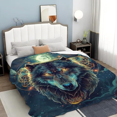 Tijuboni Wolf Throw Blanket Wolf Gifts for Girls Boys Women Men Kids Adults Soft Flannel Fleece Blanket for Couch Sofa ​Bed Home Decor 40"x50" thumbnail 4