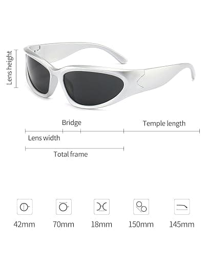 SOAR&EAGLE Y2K 3Pack Polarized sunglasses Wrap Around Men's Women's sunglasses Fashion Sport Shades Sun Glasses thumbnail 5