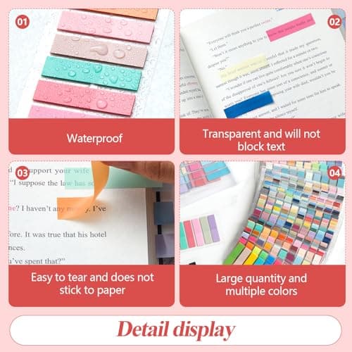 ReliThick 16000Pcs Writable Sticky Tabs, 80 Colors Book Notes for Annotating Books, Self-Adhesive Index Tabs for Bible, Planner, Notebook, School & Office Supplies thumbnail 4