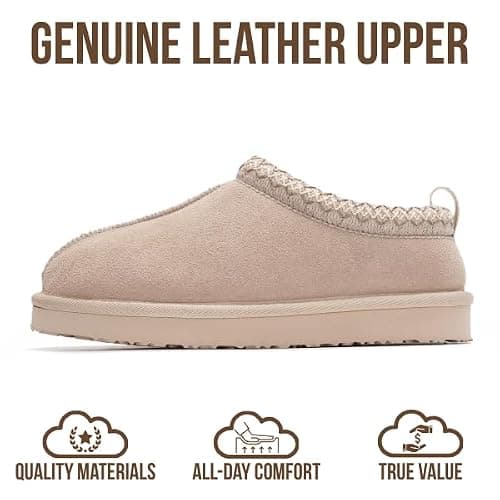 Project Cloud 100% Genuine Leather Womens Slippers with Genuine Australian Shearling Fur Lining Slippers for Women - Non-Slip EVA with Memory Foam Fuzzy Slippers Women Footwear (Nerita) thumbnail 3