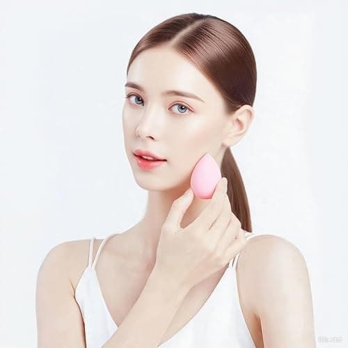 15-Pack Soft Makeup Sponges, Multi-Shape for Foundation | 3 shapes, 5 colors (pink, nude, purple, green, blue), works with liquid, cream & powder foundation and concealer thumbnail 6