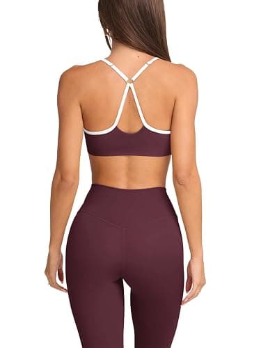 LASLULU Womens Adjustable Spaghetti Straps Sports Bra Sweetheart Neck Wireless Padded Workout Yoga Crop Tops thumbnail 3