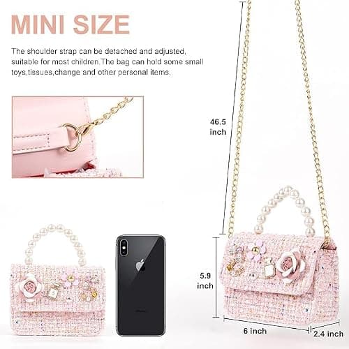ZWI-player Girls Princess Bunny Purses Cute Crown Crossbody Bag Handbag with Pearl Handle for girls | Princess, Bunny, Cute, Crown, Pearl Handle, for girls thumbnail 6