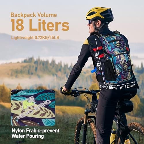N NEVO RHINO Hydration Backpack, 18L Multipurpose Hiking Backpack with 3L Water Bladder, Water Backpack Insulated Hydration Pack Ideal for Hiking and Cycling thumbnail 2
