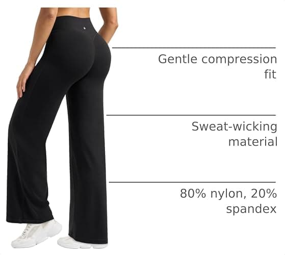 Willit Workout Gym Leggings for Women Straight Leg Bottoms Wide Leg Yoga Pants for Women High Waist Buttery Soft thumbnail 4