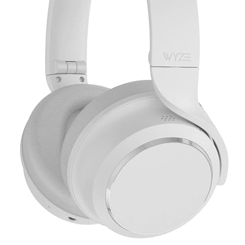 WYZE Noise Cancelling Headphones, Over The Ear Headphones with Active Noise Cancellation, High-Fidelity Sound, Transparency Mode, Alexa Built-in, White thumbnail 8