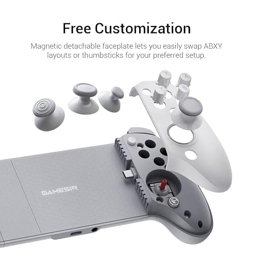 Controller GameSir G8 Plus Mfi per iPhone 15/16/17/iPad Mini e Android, gamepad per iPad con stick/trigger Hall Effect, due pulsanti posteriori, per giocare a Genshin Impact, PUBG Mobile, Minecraft thumbnail 6