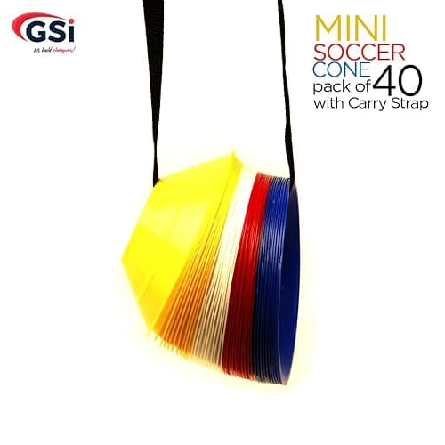 GSi Sports Cones - 40 Pack Training Cones for Agility Drills, Soccer & Sports Practice (Multiple Shapes) thumbnail 3