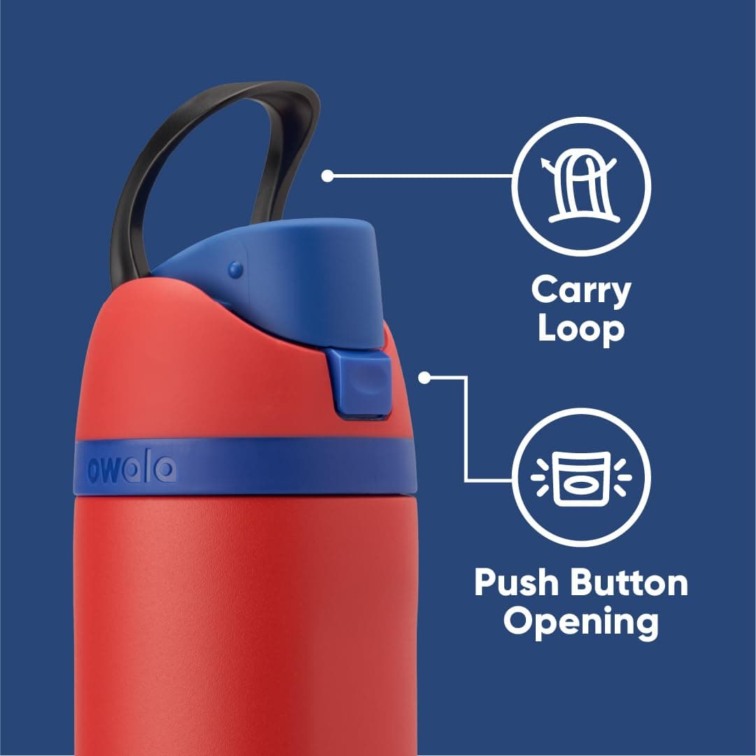 Owala FreeSip Insulated Stainless Steel Water Bottle with Straw, BPA-Free Sports Water Bottle, Great for Travel, 24 Oz, Spiderman thumbnail 3