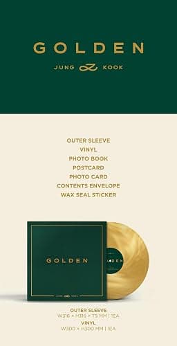 Jungkook GOLDEN 1st Album LP Vinyl Version with Tracking Sealed JUNG KOOK thumbnail 3
