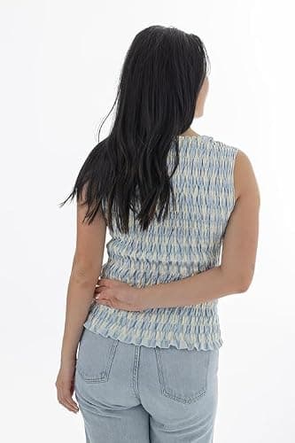 Shirred Tank Top Women Smocked Ruffle Frill Sleeveless Y2k Halter Peplum Top Ruffled Going Out Tops Streetwear thumbnail 6