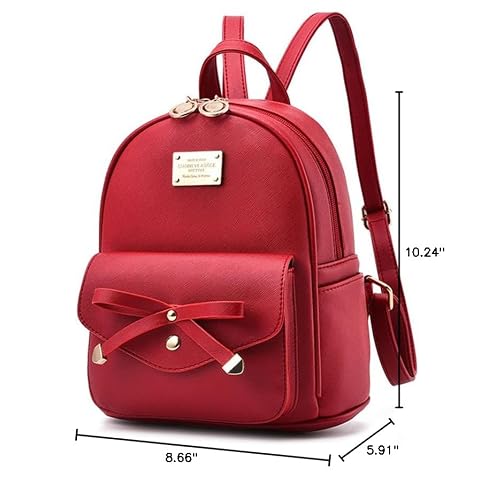 I IHAYNER Girls Bowknot Cute Leather Backpack Mini Backpack Purse for Women thumbnail 7