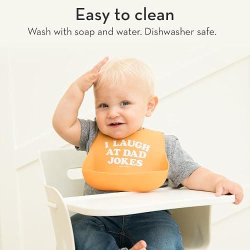 Baby Bib for Eating by Bella Tunno, Waterproof Silicone Bib with Large Food Catcher, Adjustable Fit for Babies 4-12 months & Toddlers 1-3 Years, Boys & Girls, Cheeks For Weeks thumbnail 6
