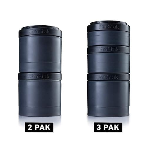 BlenderBottle ProStak Twist n' Lock Storage Jars Expansion 2-Pak with Pill Tray, All Black thumbnail 10