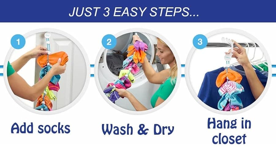 SockDock Sock Laundry Solution for Washing Drying & Storing Socks in Pairs, Clip & Hold Socks in Washer Dryer & Closet 2-Pack thumbnail 5