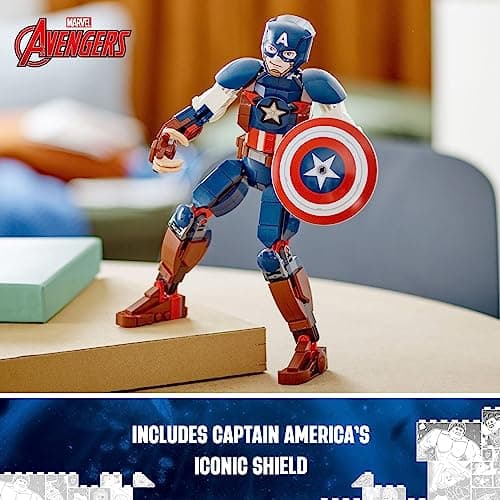LEGO Marvel Captain America Construction Figure 76258 Buildable Marvel Action Figure, Posable Marvel Collectible with Attachable Shield for Play and Display, Avengers Toy for Boys and Girls Ages 8-12 thumbnail 3