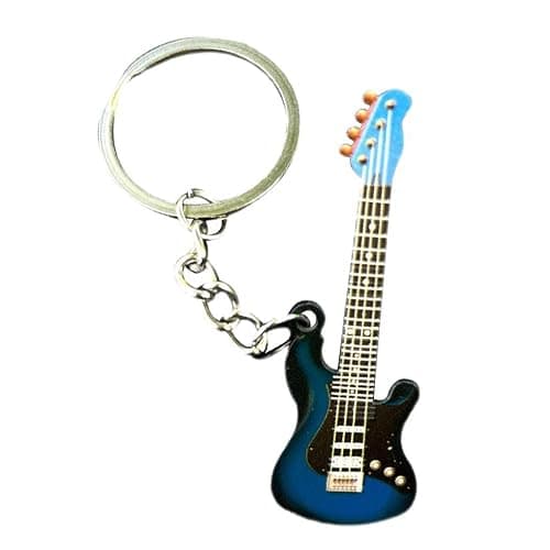 Pouoir guitar keychain gift for Men Mini Cute Bass Key Chain Ring for Kids High-end Car Keyring Electric Guitar Key Holder - Image 1