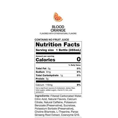 UPTIME Energy Drink, Blood Orange Sparkling, 12 Pack, Vitamin C, L Theanine, Calcium, Sugar Free Energy Drinks for Focus Support, 142mg of Natural Caffeine, 0 Calories, Clean, Natural, 12 fl oz Cans thumbnail 3