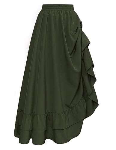 Scarlet Darkness Maxi Skirts for Women Renaissance Skirt Long Flowy Layered Medieval Skirt - Image 1