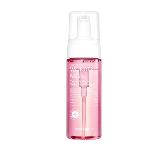 TONYMOLY Wonder Ceramide Mochi Micellar Foam Cleanser – Gentle Korean Face Wash with Ceramides, Cica & Aloe – Hydrating Daily Cleanser for All Skin Types - Image 1