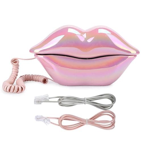 Corded Sexy Lip Telephone, Real Work Mouth Landline Phones, Wired Lip Phone for Decoration/Home/Office/Art Decor thumbnail 6