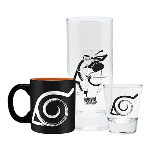 ABYSTYLE Naruto Shippuden Drinkware Gift Set 3-Piece Glass, Shot Glass & Espresso Mug Set Anime Merch Naruto Gifts Shot Glasses Set Mug Anime Cup Collectible thumbnail 2