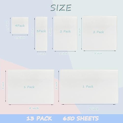 Bsrbock Transparent Sticky Notes 650 Sheets, Clear Sticky Notes, See Through Invisible Translucent Sticky Note for School, Office 13 Packs, (1.5"x1.5", 3"x1", 3"x2", 3"x3", 3"x4",3"x5") thumbnail 3