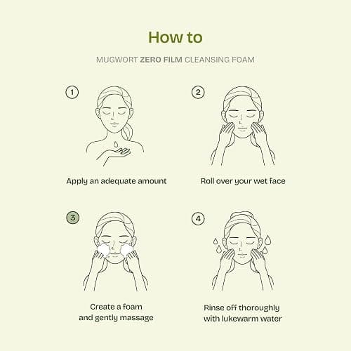 Orien Mugwort Zero Film Cleansing Foam 5.07 fl.oz, 150ml ㅣDaily Makeup Blackhead Removal No pore clogging Korean skincare double cleansing thumbnail 5