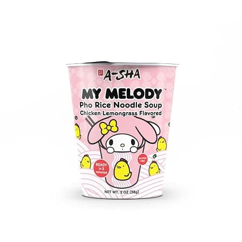 A-SHA My Melody Pho Cup Rice Noodle (6 Cups), Chicken Lemongrass Flavor, Vegetarian, Gluten-Free, Premium Microwavable Rice Noodle Soup, No MSG, Authentic Flavor thumbnail 3